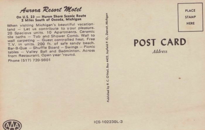 Aurora Resort Motel - Old Postcard (newer photo)